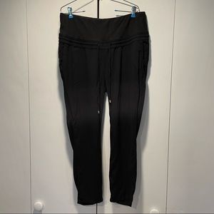 H&M MAMA maternity linen pants - dark gray/black